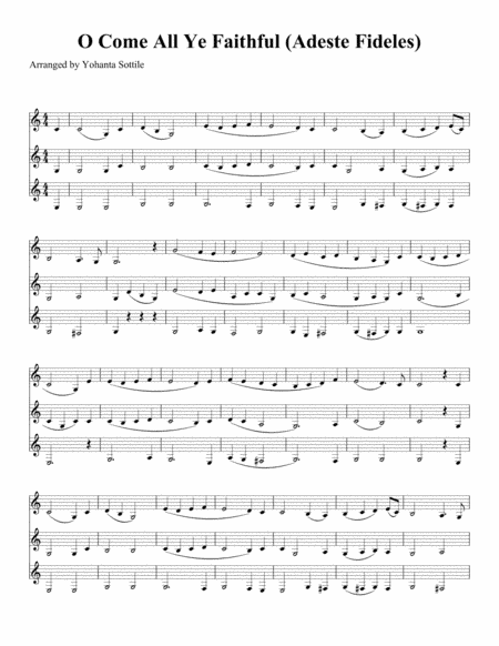 O Come All Ye Faithful (Adeste Fideles) Easy Clarinets Trio (no register key extension) (arr. Yohanta Sottile)