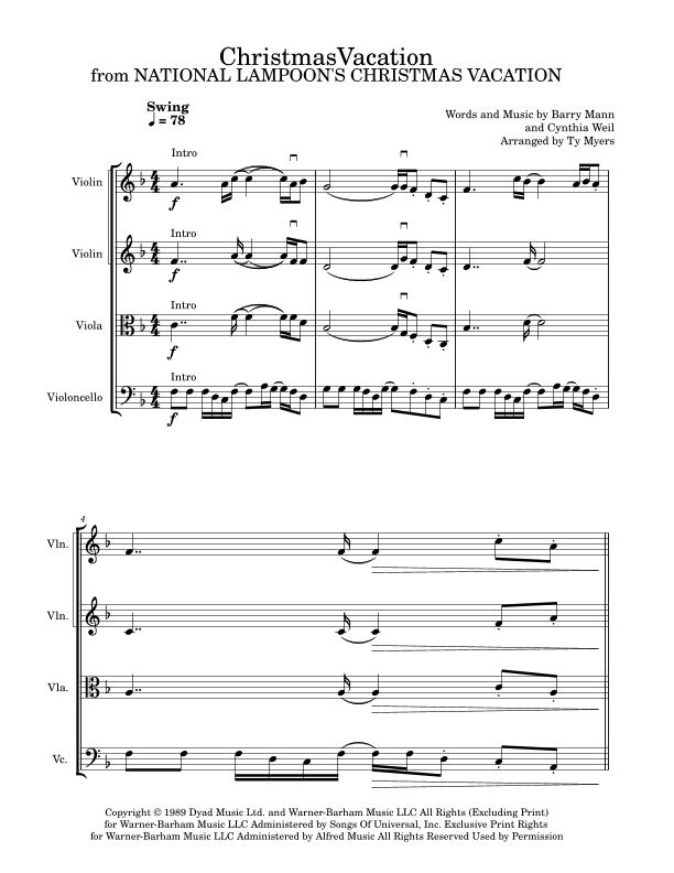 Christmas Vacation (arr. Ty Myers)