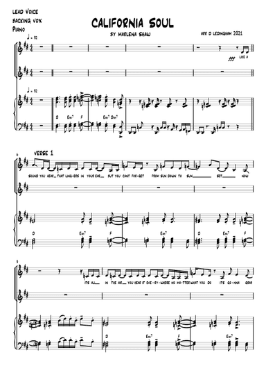 California Soul (arr. Musiscorz)