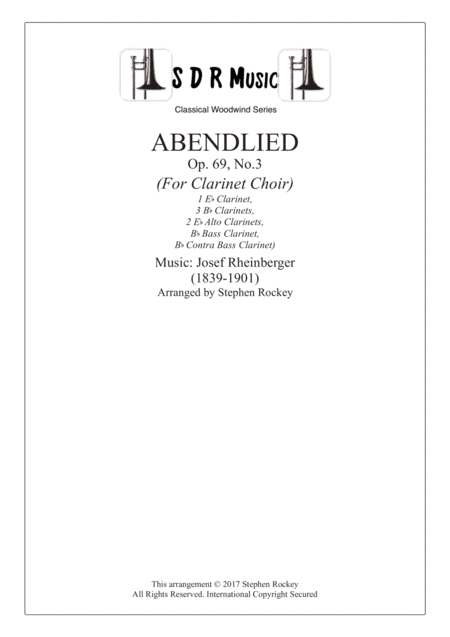 Abendlied, Clarinet Choir, Op.69, No.3 (arr. Stephen Rockey)