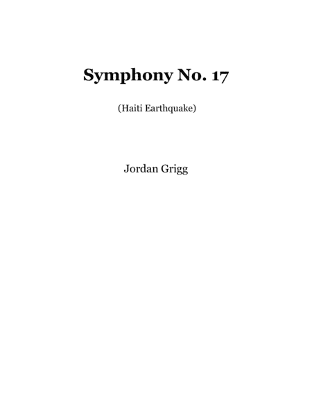 Symphony No.17 (Haiti Earthquake) Score and parts