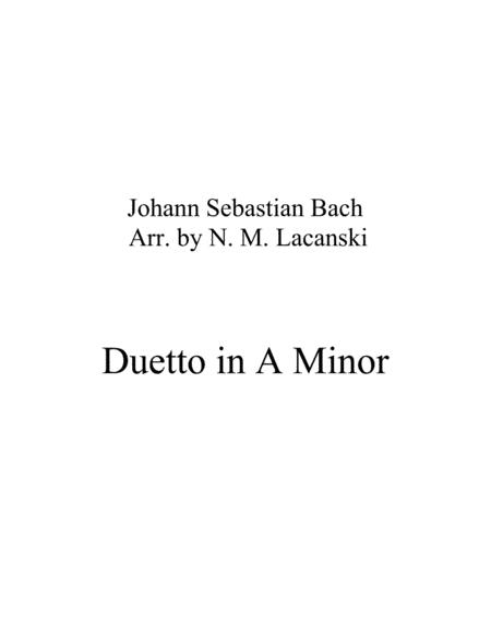 Duetto in A Minor (arr. Nick Lacanski)