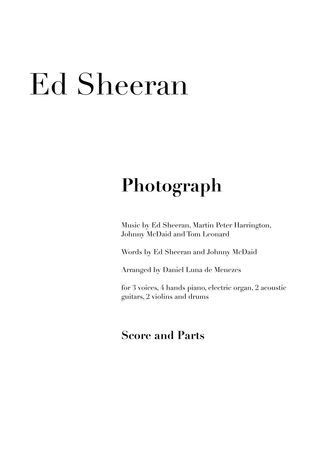 Photograph (arr. Daniel Luna de Menezes)