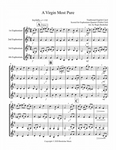 A Virgin Most Pure (Euphonium Quartet - Treble Clef) (arr. Regis Bookshar)