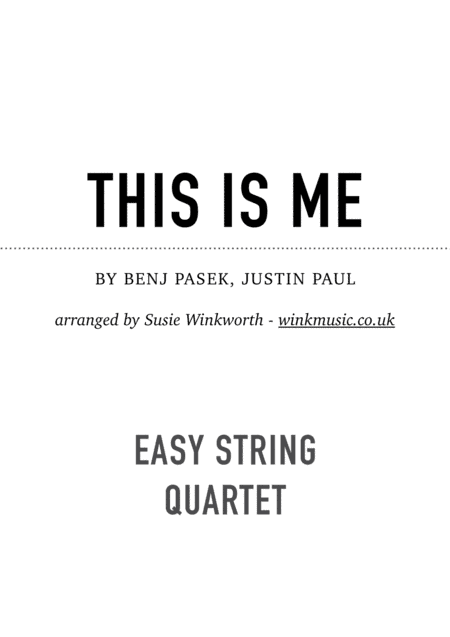 This Is Me (arr. Susie Winkworth winkmusic.co.uk)