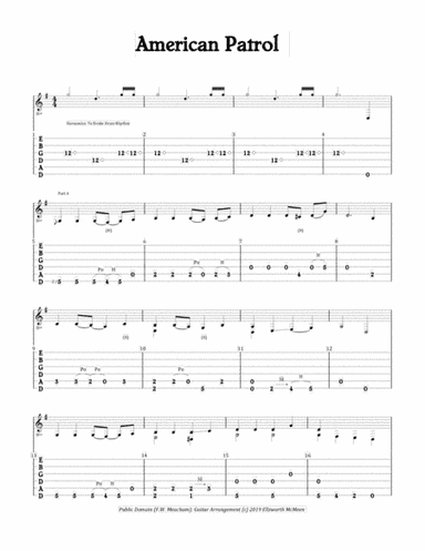 American Patrol march (For Fingerstyle Guitar Tuned Drop D) (arr. Ellsworth McMeen)