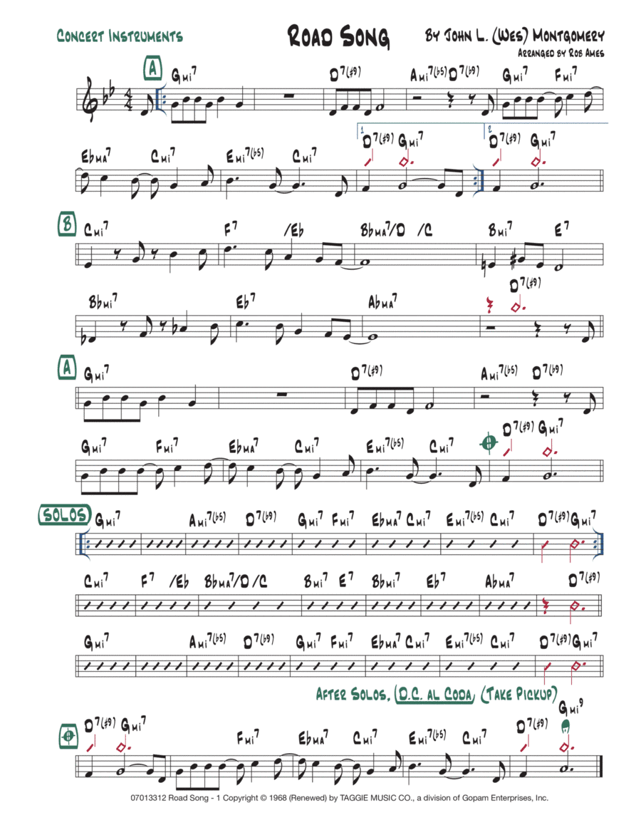 Road Song (arr. Rob Ames)