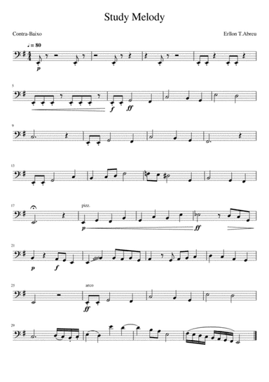 Study Melody for acoustic bass