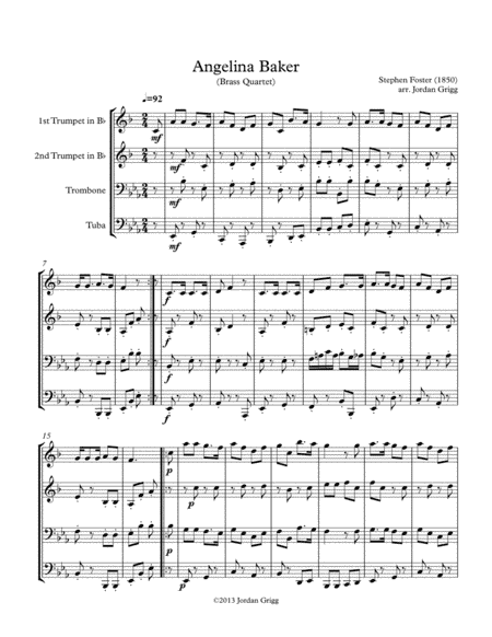 Angelina Baker (Brass Quartet) (arr. Jordan Grigg)