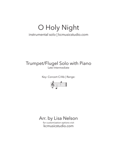 O Holy Night - Advanced Trumpet and Piano (arr. Lisa Nelson)