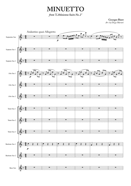 "L'Arlesienne Suite No. 2" for Saxophone Ensemble - Part Two (arr. Diego Marani)