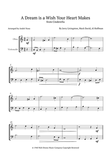 A Dream Is A Wish Your Heart Makes (arr. André Nusa)