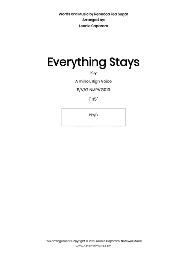 Everything Stays (arr. Leonie Capararo)
