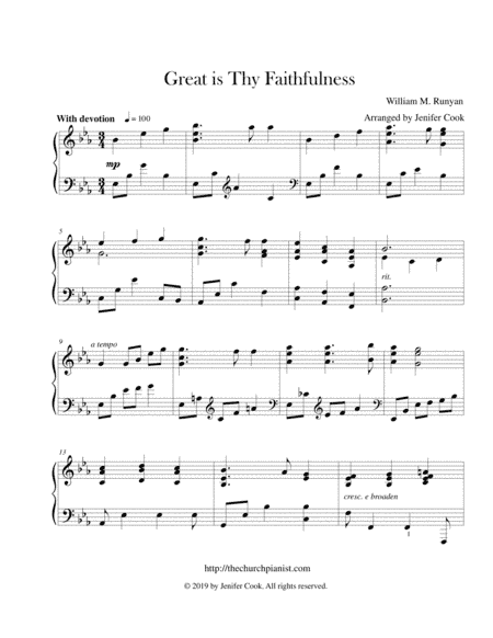 Great is Thy Faithfulness (advanced) (arr. Jenifer Cook)