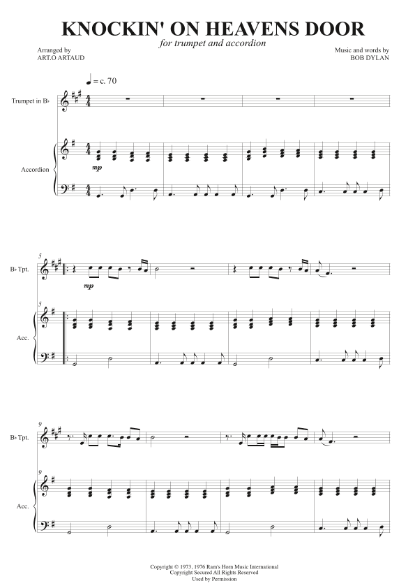 Knockin' On Heaven's Door (arr. Art.o Artaud)