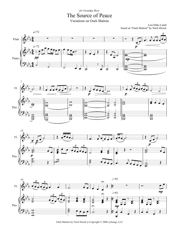 Oseh Shalom (grant Peace) (arr. Lisa Lamb)