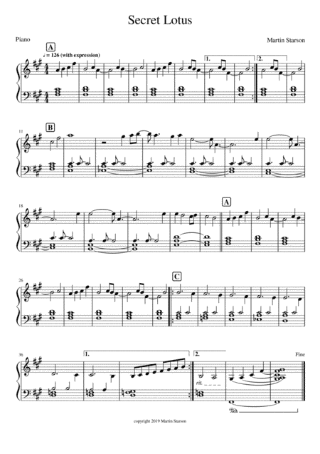 Secret Lotus - Sweet emotional solo piano - Easy to play