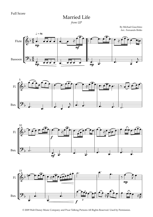 Married Life (arr. Fernando Britto)