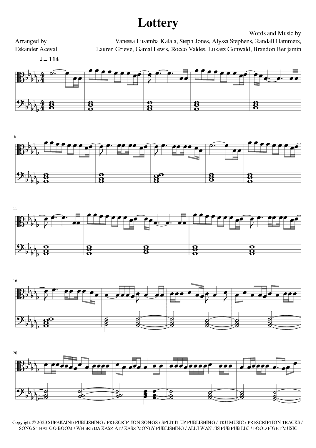 Lottery (arr. Eskander Aceval)