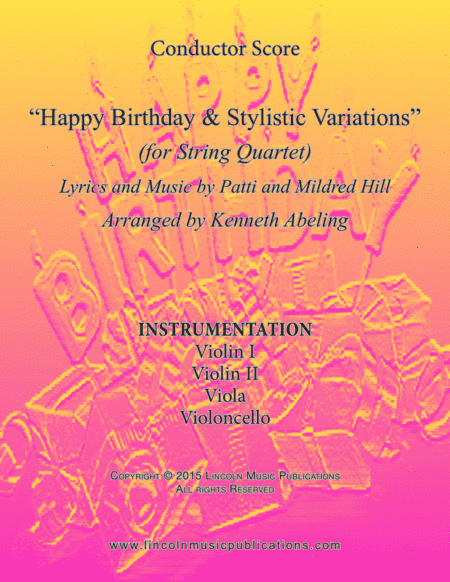 Happy Birthday and Stylistic Variations (for String Quartet) (arr. Kenneth Abeling)