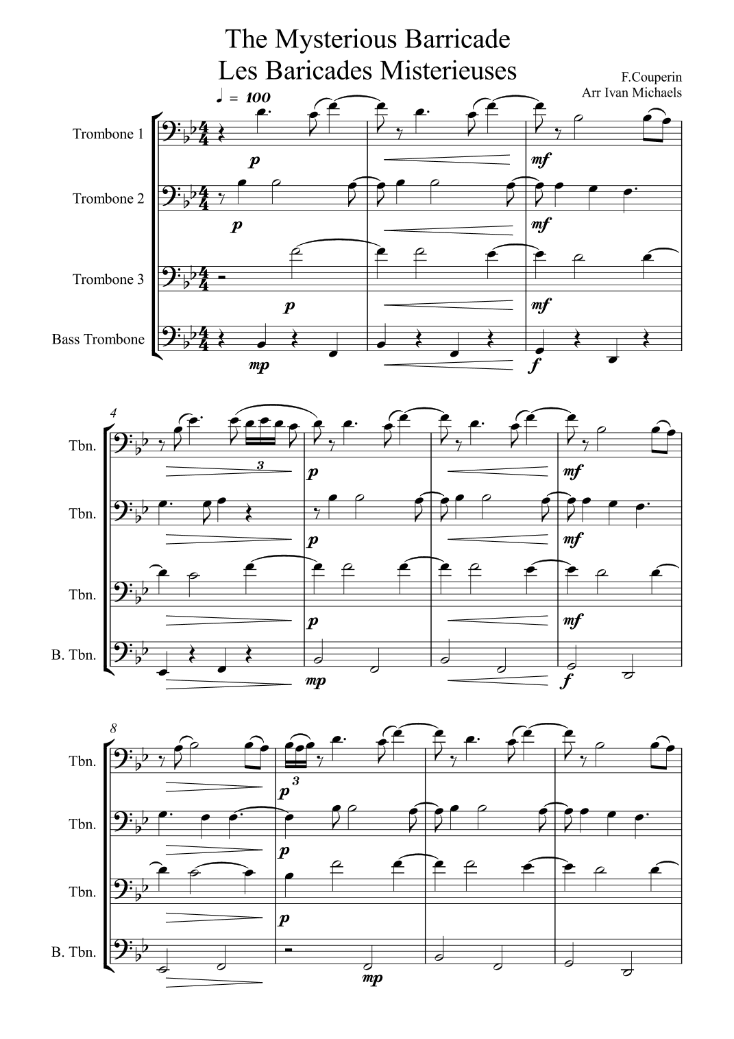 Les Barricades Mysterieuses (arr. Ivan Michaels)