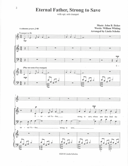 Eternal Father, Strong to Save (arr. Linda Scholes)