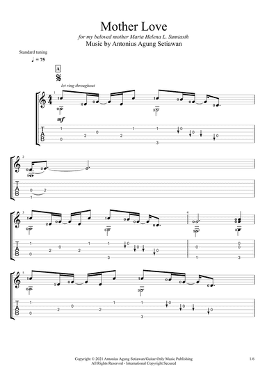 Mother Love (Solo Guitar Tablature)
