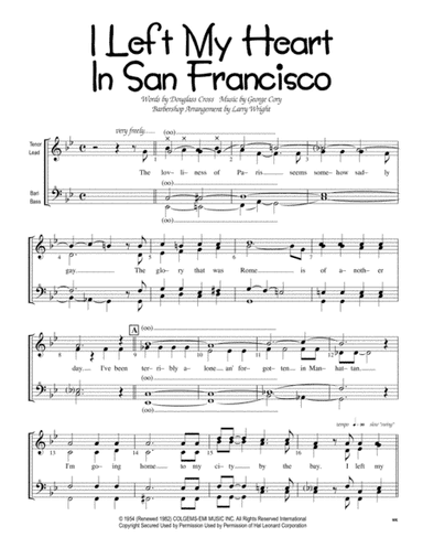 I Left My Heart In San Francisco (arr. Larry Wright)