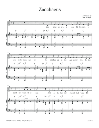 Zacchaeus (arr. Hal Wright)