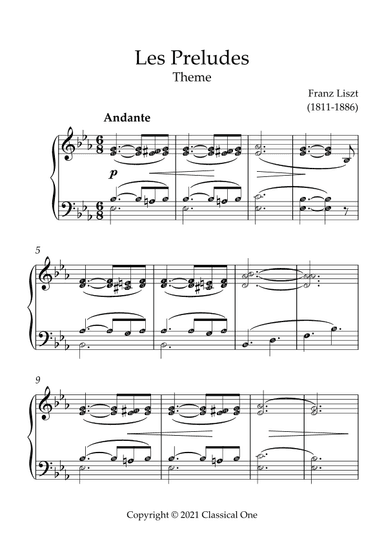 Liszt - Les Preludes(With Note name) (arr. MPS)