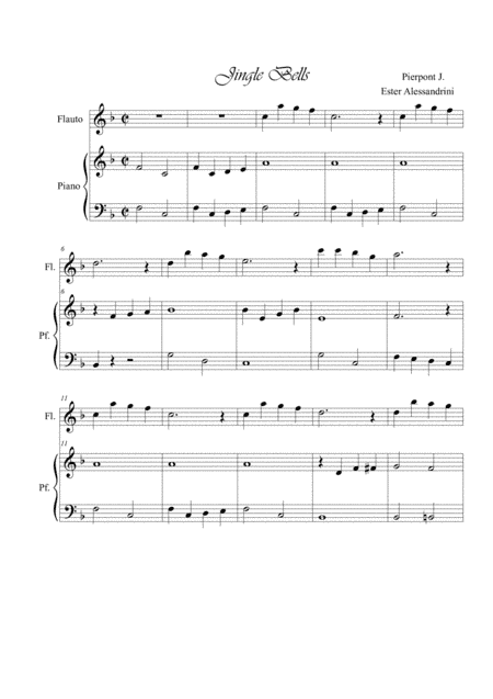 Jingle bells. Flute and piano (arr. Ester Alessandrini)
