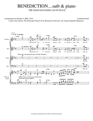 Benediction....satb (arr. Donald A. Mills, 2019)