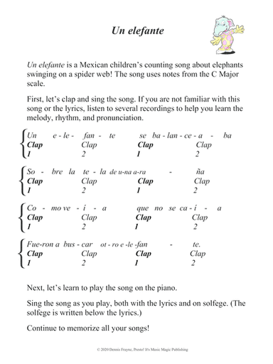 Un elefante (big letter notation) (arr. Dennis Frayne)
