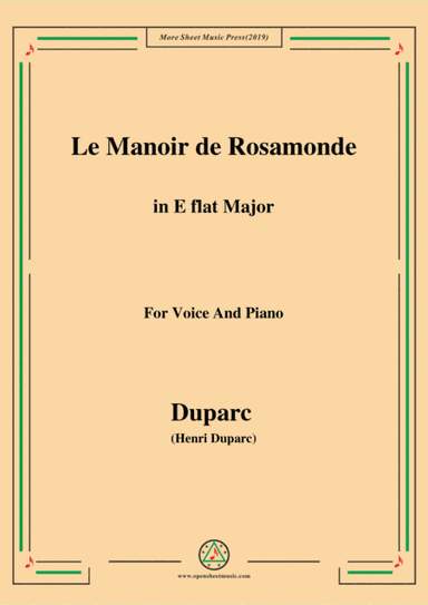 Duparc-Le Manoir de Rosamonde in E flat Major,for Violin and Piano (arr. MSM)
