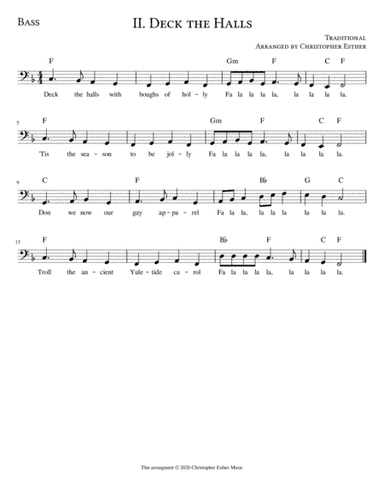 Deck the Halls for Bass Voice (arr. Christopher Esther)