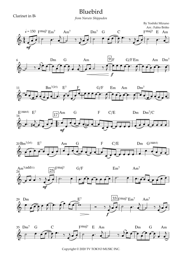 Ikimono Gakari's Blue Bird (arr. Fabio Britto)