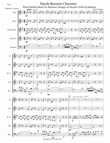 Haydn Bassoon Chaconne