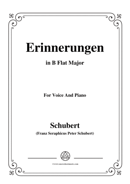 Schubert-Erinnerungen in B flat Major,for voice and piano (arr. MSM)