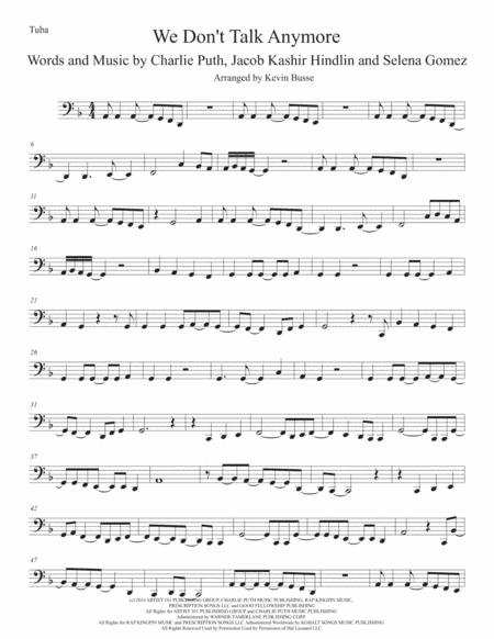 We Don't Talk Anymore (arr. Kevin Busse)