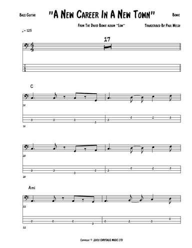 New Career In A New Town (arr. Accubass)