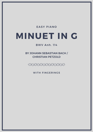 Bach Minuet in G Major Easy Piano (arr. Douglas Wattson)