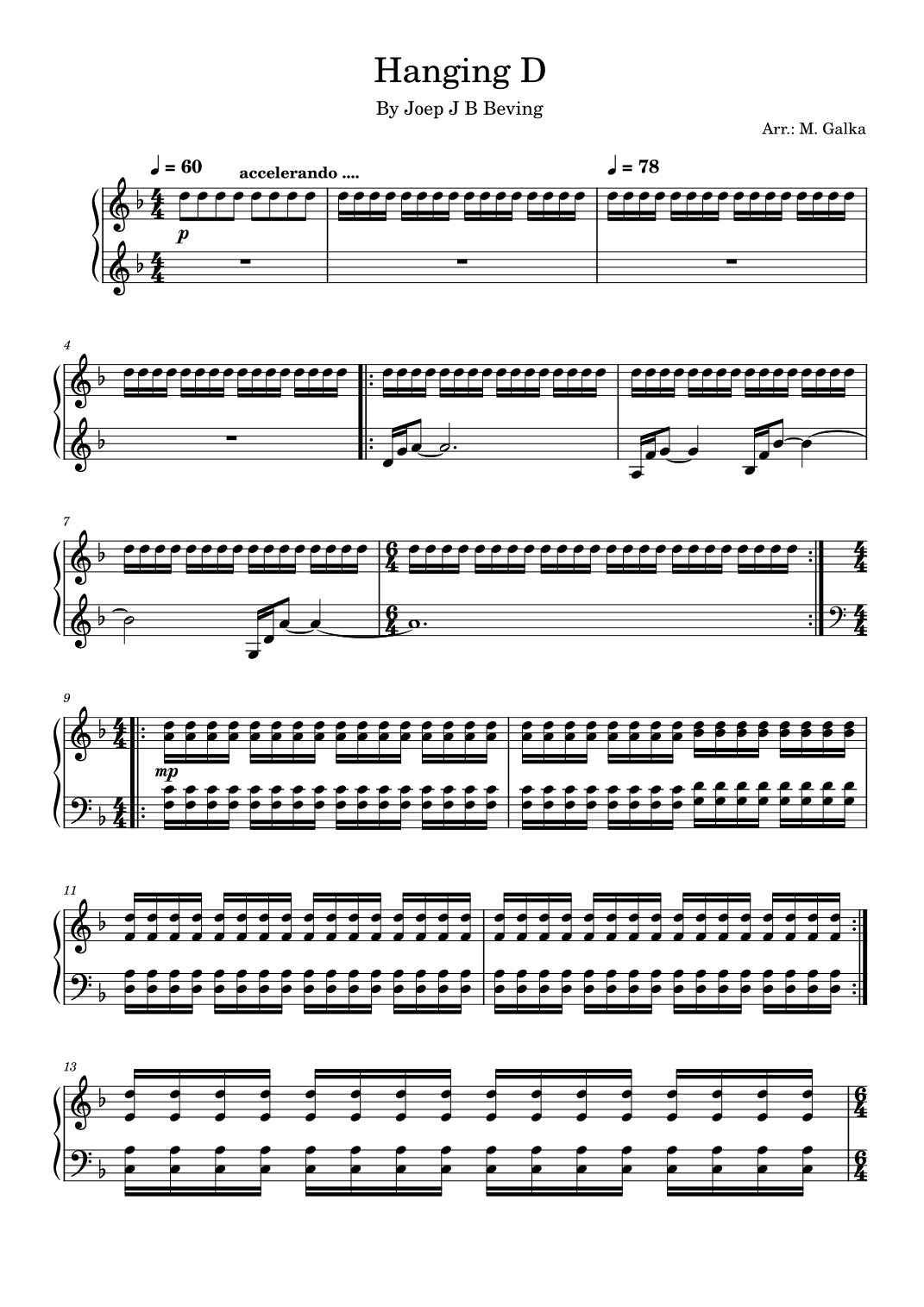 Hanging D (arr. M. Galka)