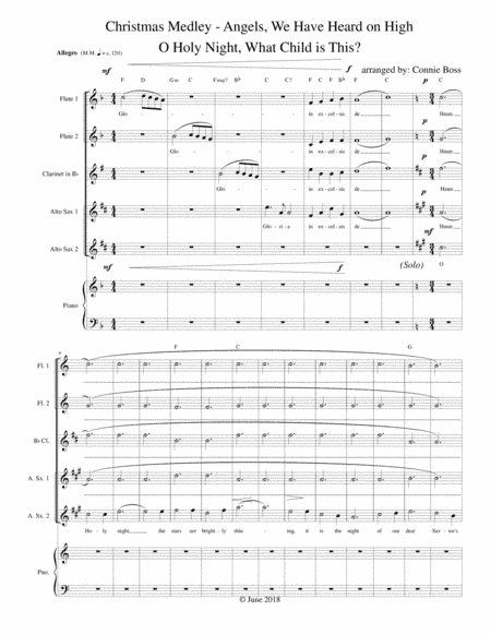 Christmas Medley - Angels We Have Heard on High, O Holy Night, What Child is This? Woodwind ensemble (arr. Connie Boss)