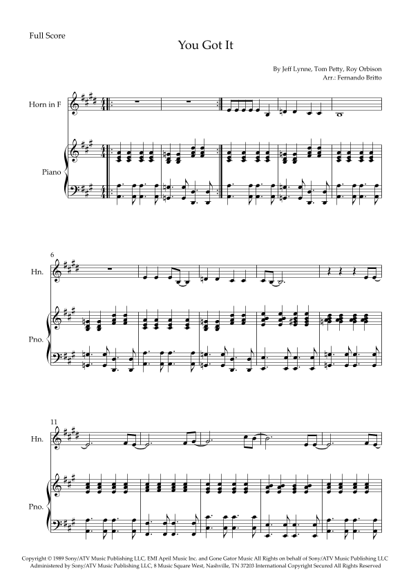 You Got It (arr. Fernando Britto)