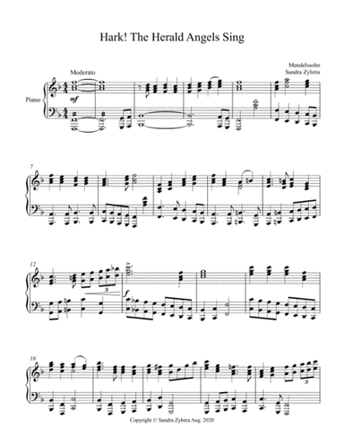 Hark! The Herald Angels Sing (piano part only) (arr. Sandra Zylstra)