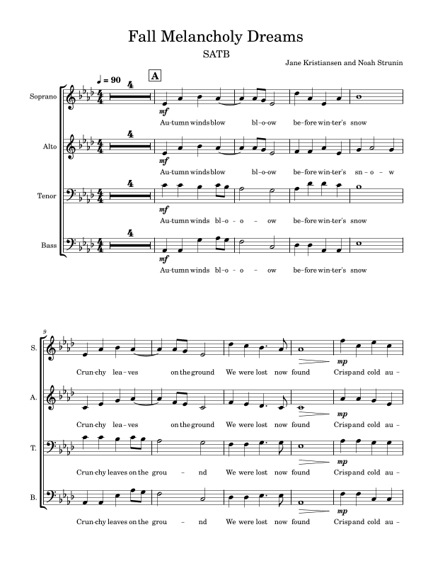 Fall Melancholy Dreams (SATB)