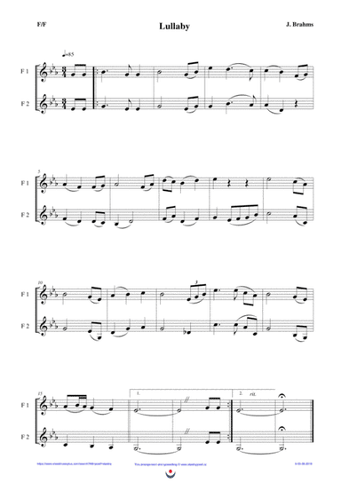 Lullaby (easy brass duet Nb. 9 - F/F) (arr. Josef STASTNY)