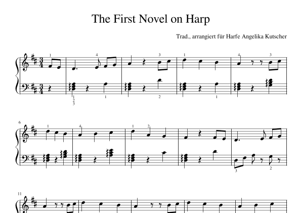 The First Novel on the Harp, The First Novel auf der Harfe (arr. Angelika Kutscher)