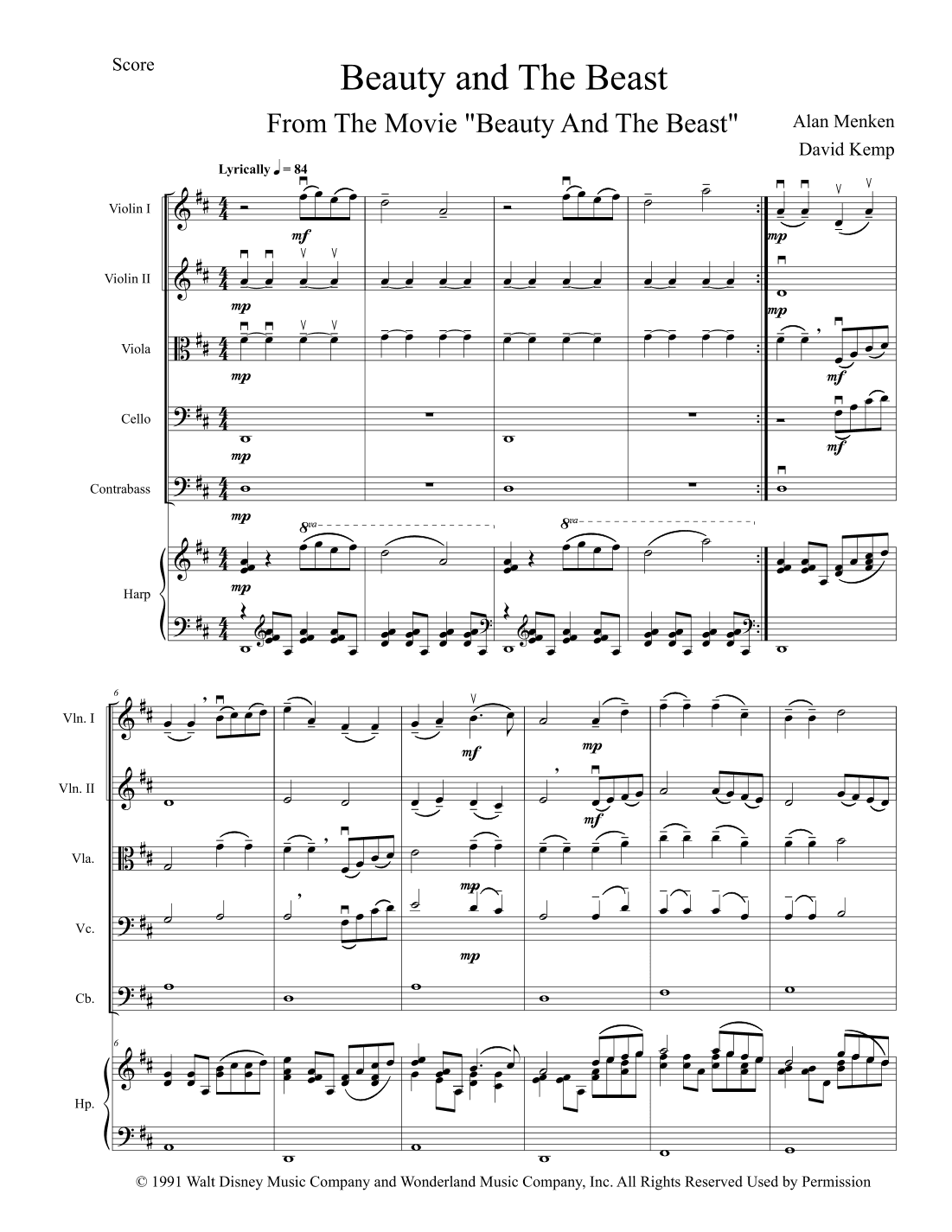 Beauty And The Beast (arr. David Kemp)