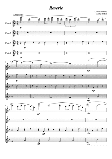 Reverie (Flute Ensemble) (arr. RKKR)